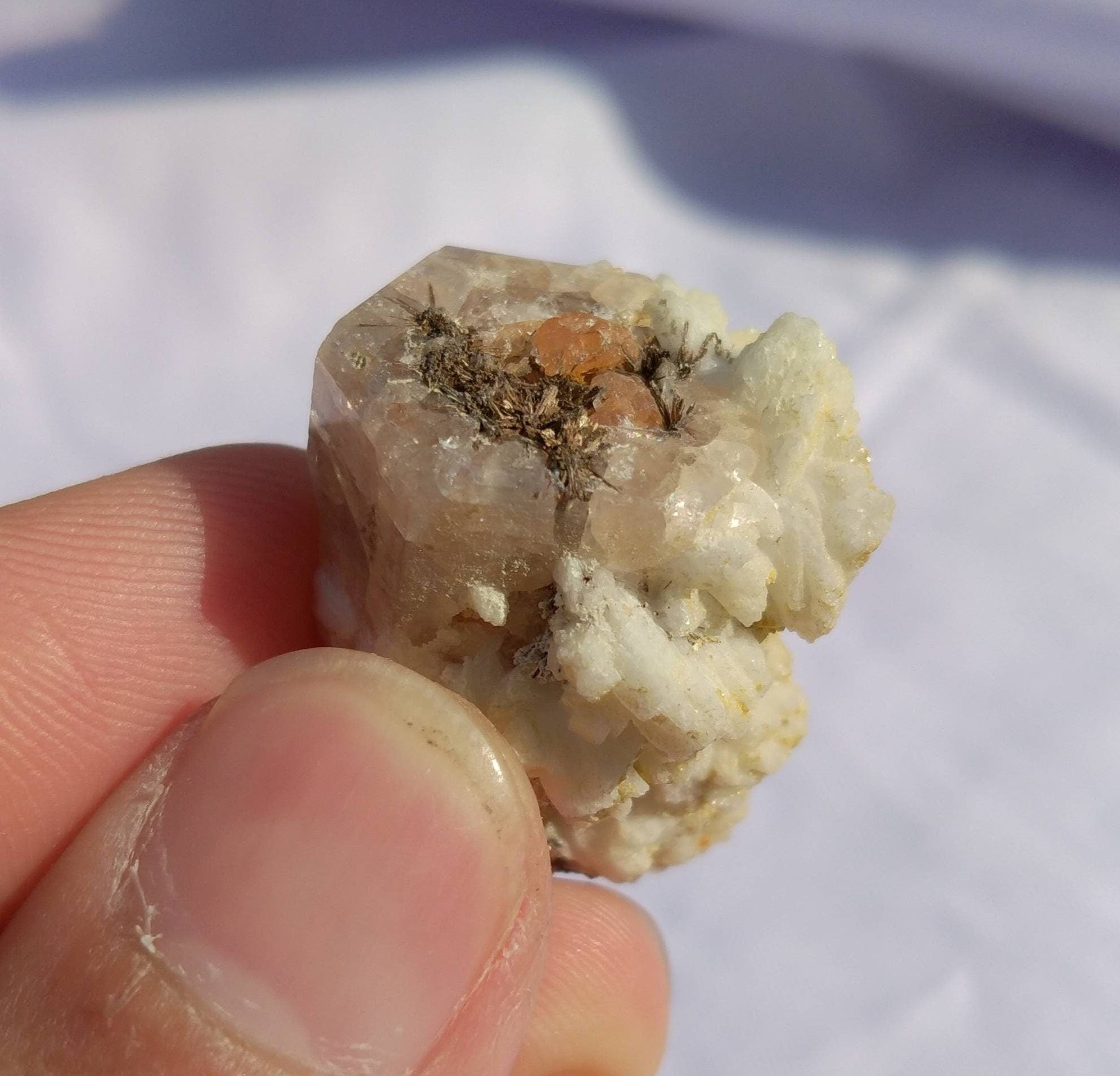 ARSAA GEMS AND MINERALSNatural top quality 16 grams rutile cluster, spessartite garnet on flourescent Apatite combo crystal specimen - Premium  from ARSAA GEMS AND MINERALS - Just $50.00! Shop now at ARSAA GEMS AND MINERALS