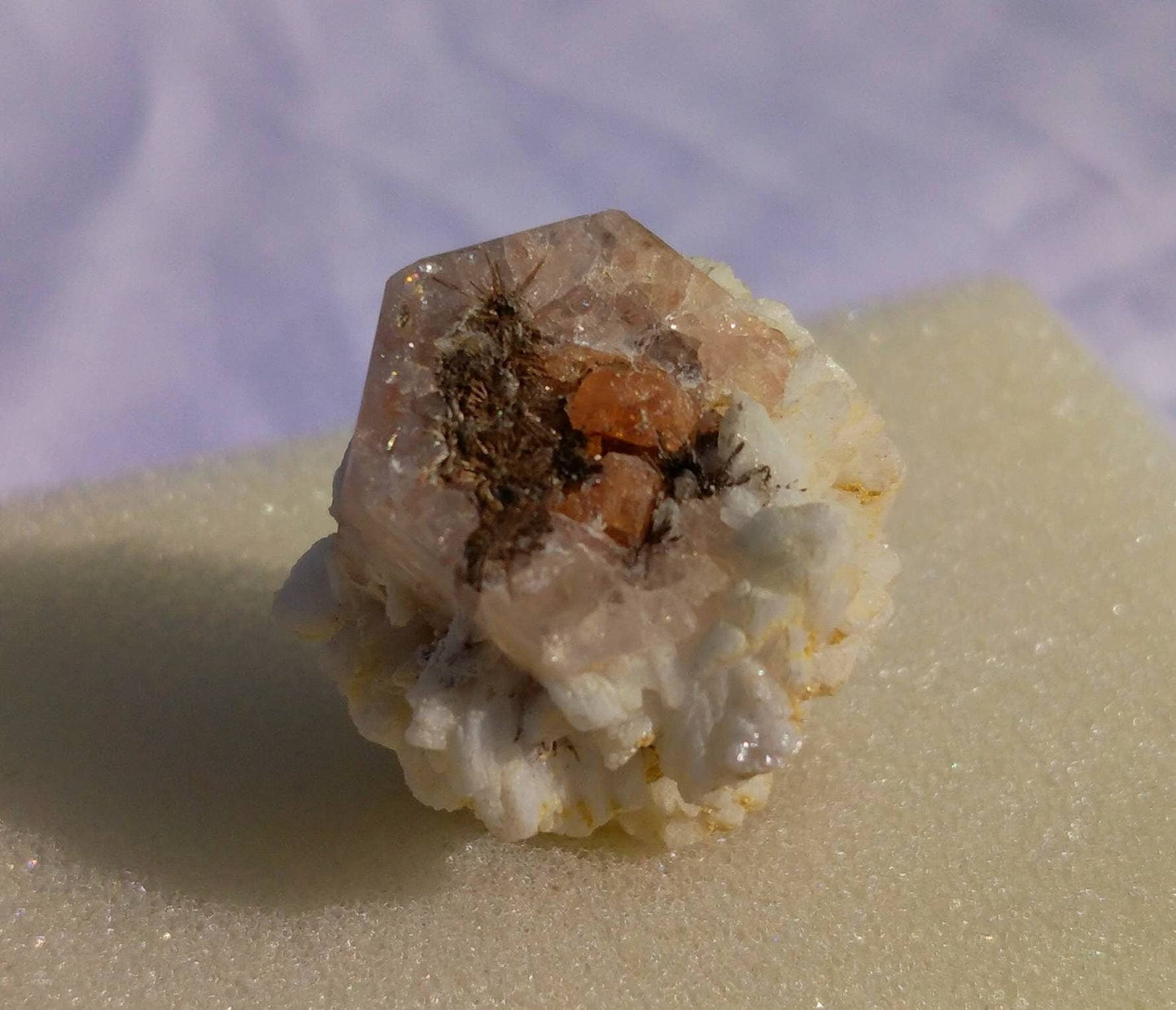 ARSAA GEMS AND MINERALSNatural top quality 16 grams rutile cluster, spessartite garnet on flourescent Apatite combo crystal specimen - Premium  from ARSAA GEMS AND MINERALS - Just $50.00! Shop now at ARSAA GEMS AND MINERALS