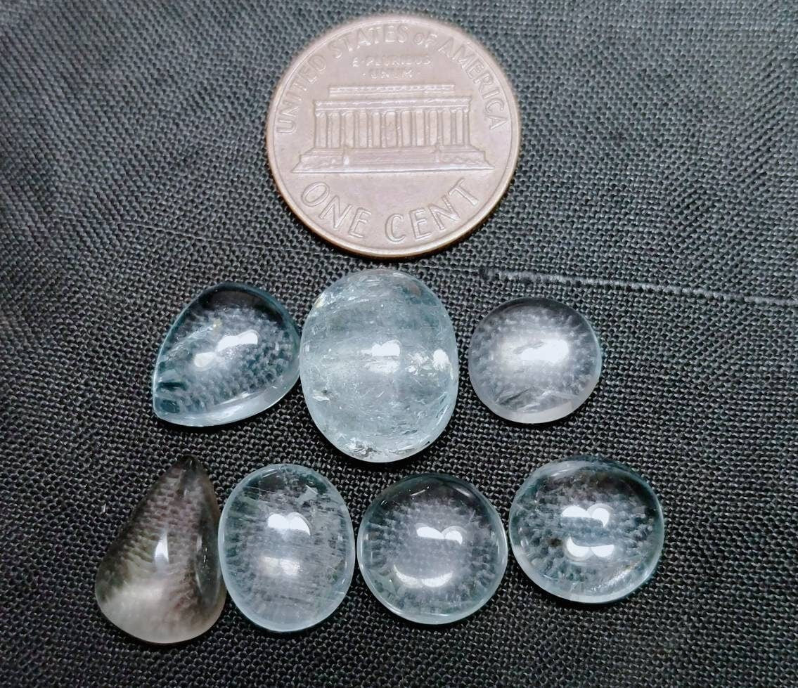 ARSAA GEMS AND MINERALSNatural good quality ring sizes aquamarine cabochons - Premium  from ARSAA GEMS AND MINERALS - Just $35.00! Shop now at ARSAA GEMS AND MINERALS