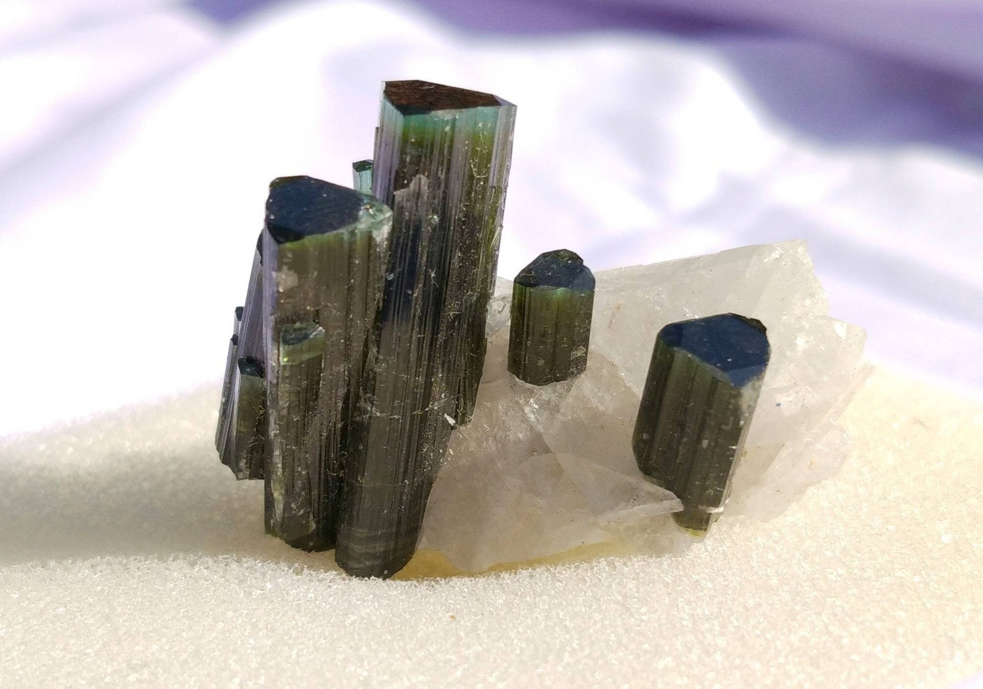 ARSAA GEMS AND MINERALSNatural top quality beautiful 12 grams Green caps tourmaline cluster - Premium  from ARSAA GEMS AND MINERALS - Just $70.00! Shop now at ARSAA GEMS AND MINERALS
