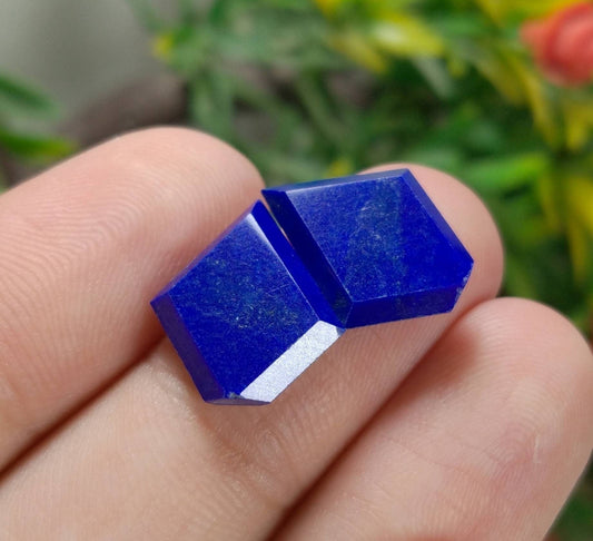 ARSAA GEMS AND MINERALSNatural fine quality beautiful 8 carats pair of lapis lazuli cabochons - Premium  from ARSAA GEMS AND MINERALS - Just $15.00! Shop now at ARSAA GEMS AND MINERALS