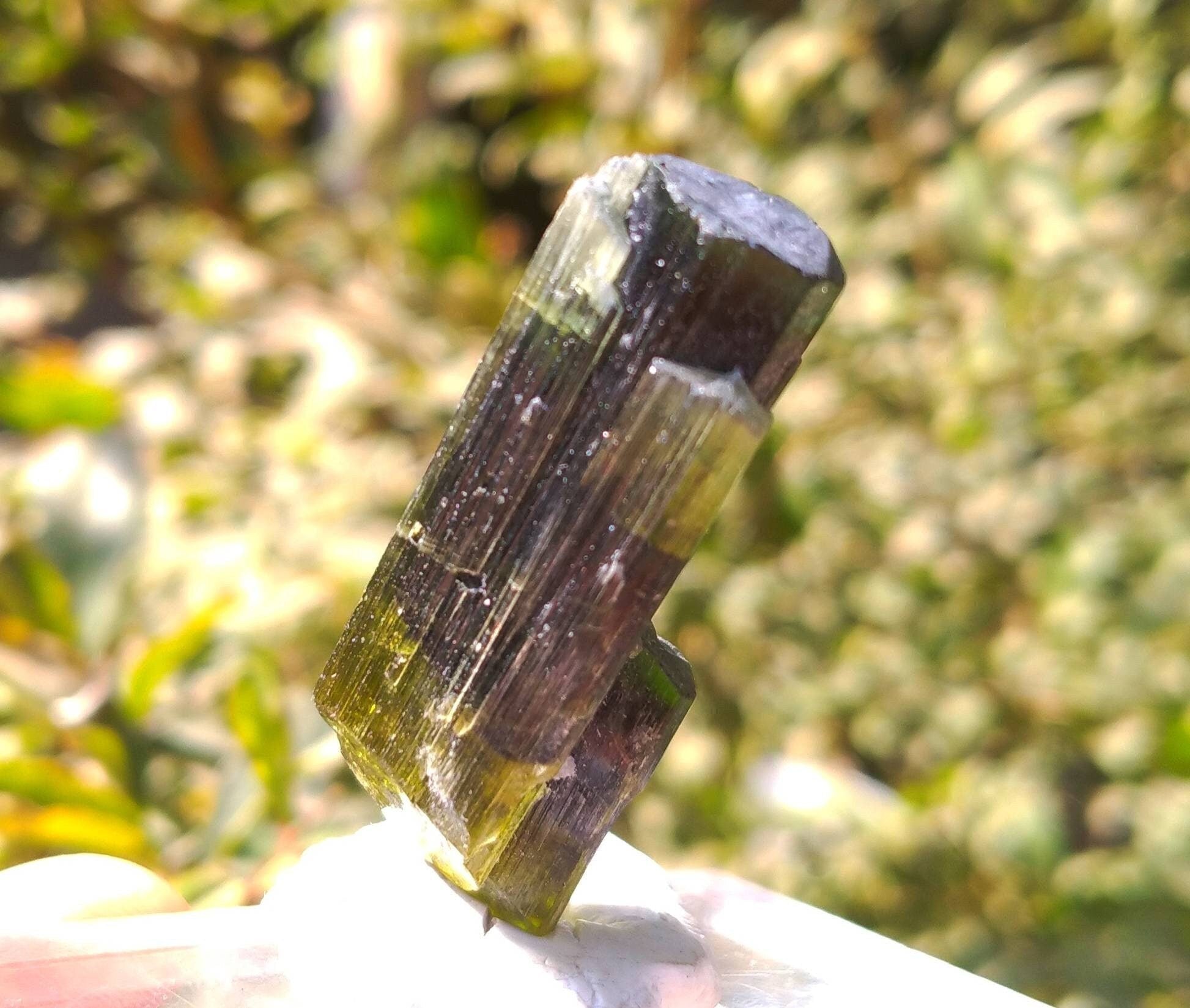 ARSAA GEMS AND MINERALSNatural top quality beautiful 12.1 grams double terminated double sided green cap Tourmaline crystal - Premium  from ARSAA GEMS AND MINERALS - Just $60.00! Shop now at ARSAA GEMS AND MINERALS