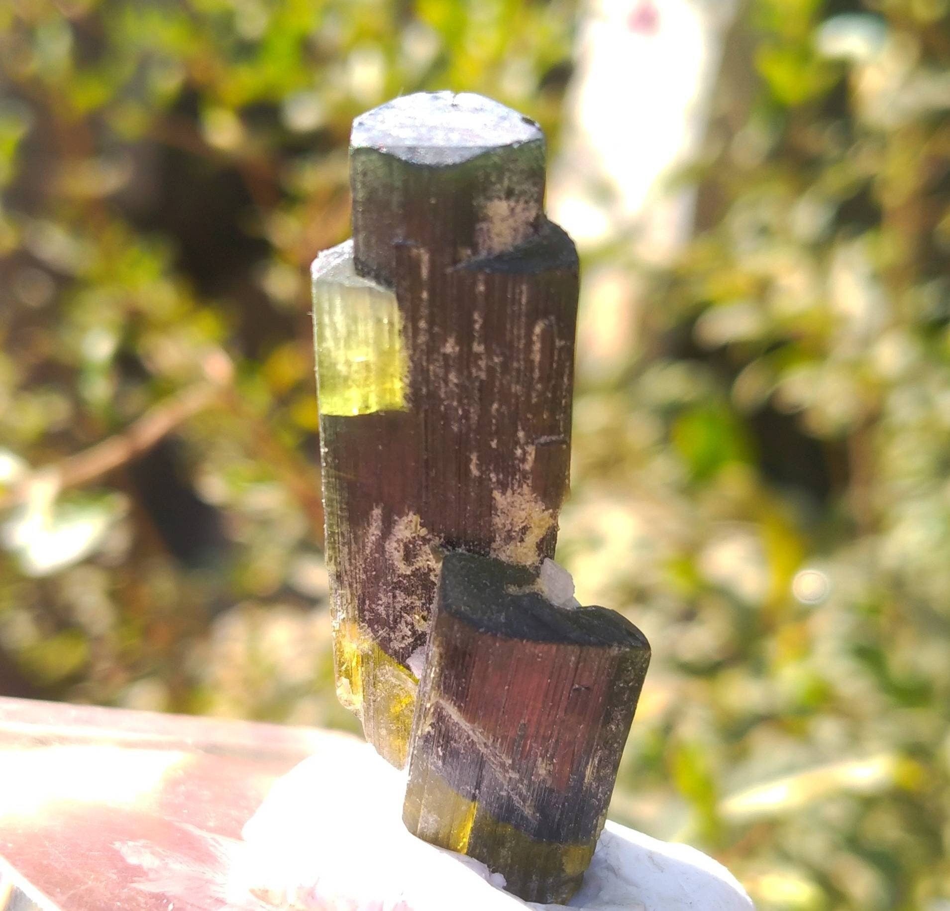 ARSAA GEMS AND MINERALSNatural top quality beautiful 12.1 grams double terminated double sided green cap Tourmaline crystal - Premium  from ARSAA GEMS AND MINERALS - Just $60.00! Shop now at ARSAA GEMS AND MINERALS
