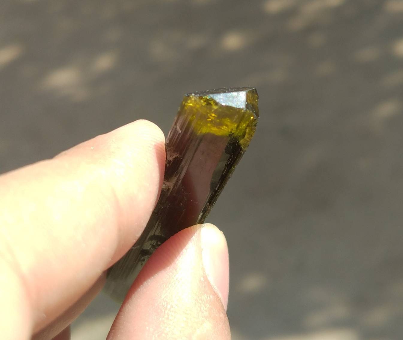 ARSAA GEMS AND MINERALSNatural top quality beautiful 13 grams double terminated double sided green cap Tourmaline crystal - Premium  from ARSAA GEMS AND MINERALS - Just $60.00! Shop now at ARSAA GEMS AND MINERALS
