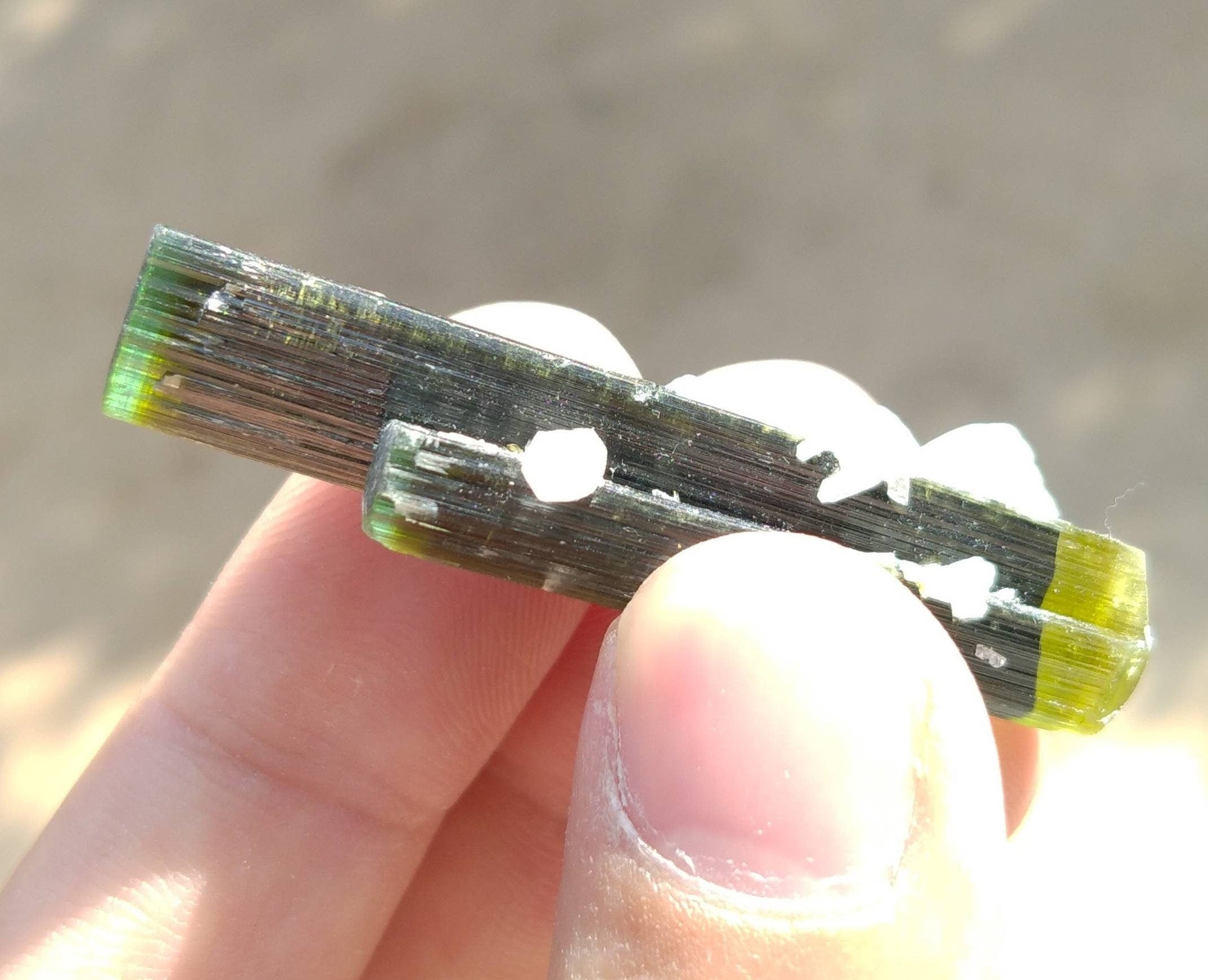 ARSAA GEMS AND MINERALSNatural top quality beautiful 11 grams terminated twins double green cap Tourmaline crystal - Premium  from ARSAA GEMS AND MINERALS - Just $55.00! Shop now at ARSAA GEMS AND MINERALS