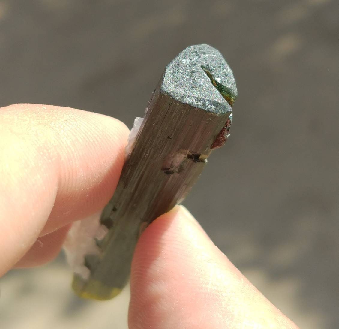 ARSAA GEMS AND MINERALSNatural top quality beautiful 13 grams double terminated double sided green cap Tourmaline crystal - Premium  from ARSAA GEMS AND MINERALS - Just $60.00! Shop now at ARSAA GEMS AND MINERALS