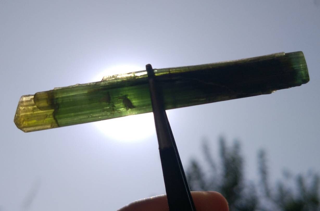 ARSAA GEMS AND MINERALSNatural top quality beautiful 6.6 grams double terminated double sided green cap Tourmaline crystal - Premium  from ARSAA GEMS AND MINERALS - Just $35.00! Shop now at ARSAA GEMS AND MINERALS