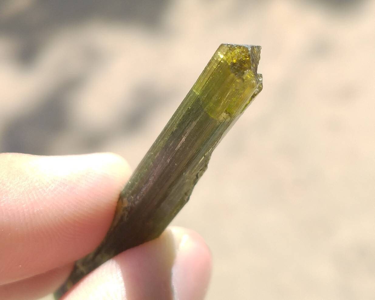 ARSAA GEMS AND MINERALSNatural top quality beautiful 6.6 grams double terminated double sided green cap Tourmaline crystal - Premium  from ARSAA GEMS AND MINERALS - Just $35.00! Shop now at ARSAA GEMS AND MINERALS