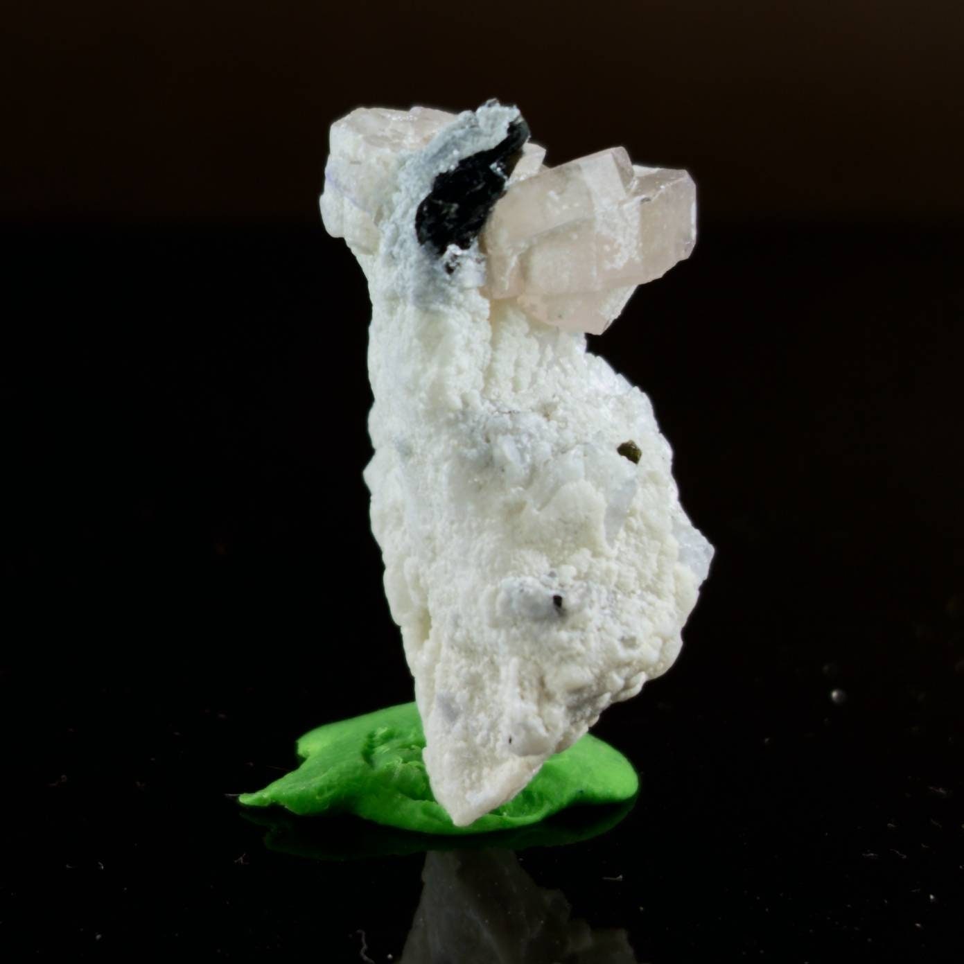 ARSAA GEMS AND MINERALSLight pink apatite on matrix on albite with black tourmaline inclusion crystal - Premium  from ARSAA GEMS AND MINERALS - Just $30.00! Shop now at ARSAA GEMS AND MINERALS