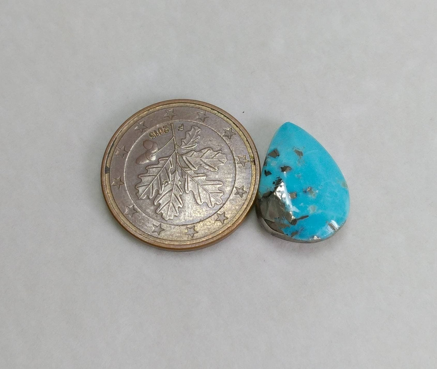 ARSAA GEMS AND MINERALSNatural aesthetic pear shape 7.5 carats faceted turquoise with pyrite cabochon - Premium  from ARSAA GEMS AND MINERALS - Just $24.00! Shop now at ARSAA GEMS AND MINERALS