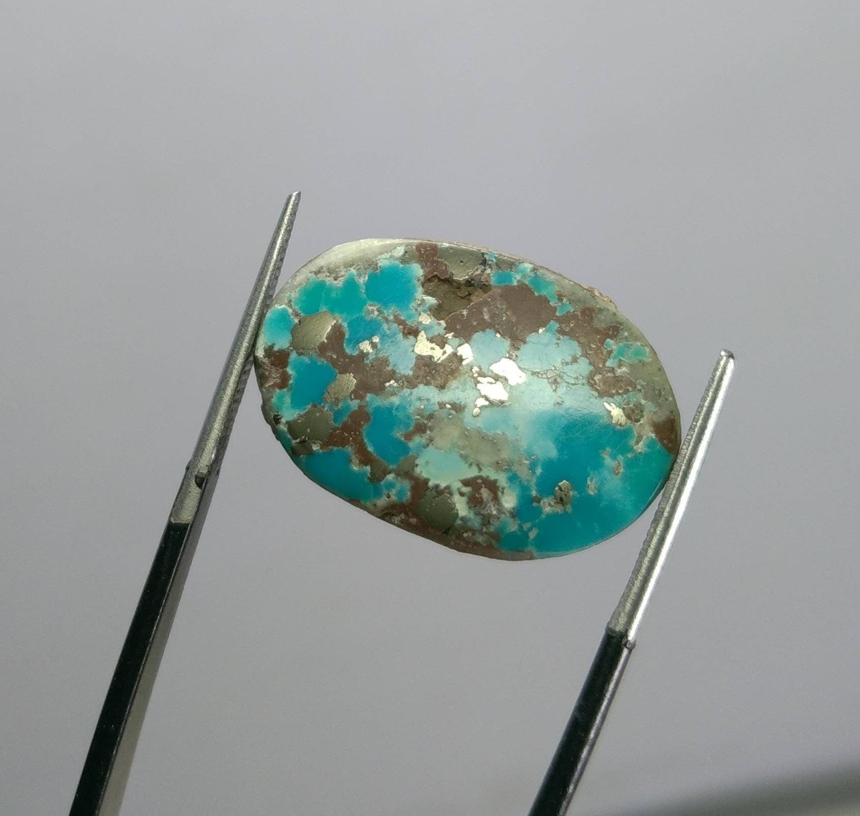 ARSAA GEMS AND MINERALSNatural fine quality beautiful 15 carats oval shape turquoise with pyrite cabochon - Premium  from ARSAA GEMS AND MINERALS - Just $20.00! Shop now at ARSAA GEMS AND MINERALS