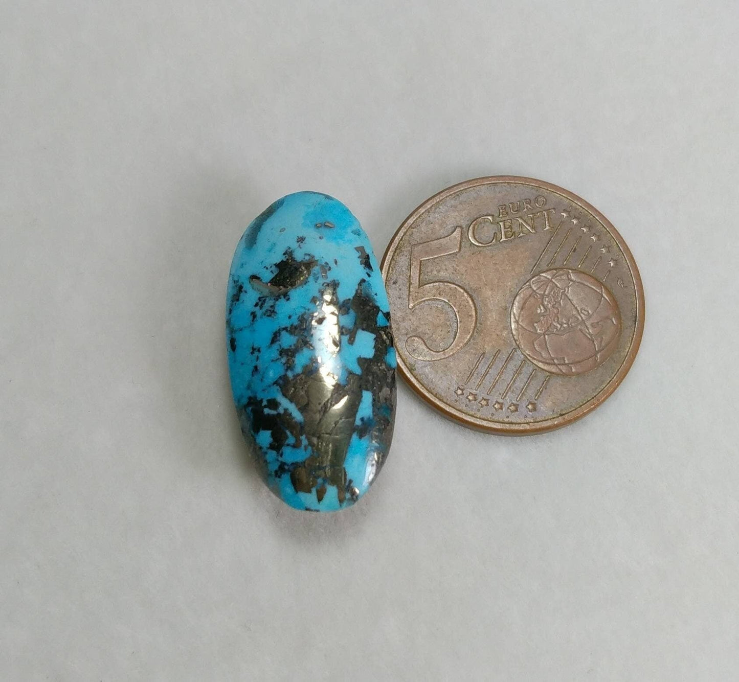 ARSAA GEMS AND MINERALSNatural fine quality beautiful 17 carats oval shape turquoise with pyrite cabochon - Premium  from ARSAA GEMS AND MINERALS - Just $35.00! Shop now at ARSAA GEMS AND MINERALS