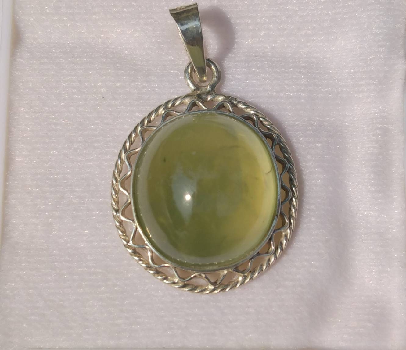ARSAA GEMS AND MINERALSNatural top quality beautiful amazing prehnite sterling silver pendant - Premium  from ARSAA GEMS AND MINERALS - Just $45.00! Shop now at ARSAA GEMS AND MINERALS