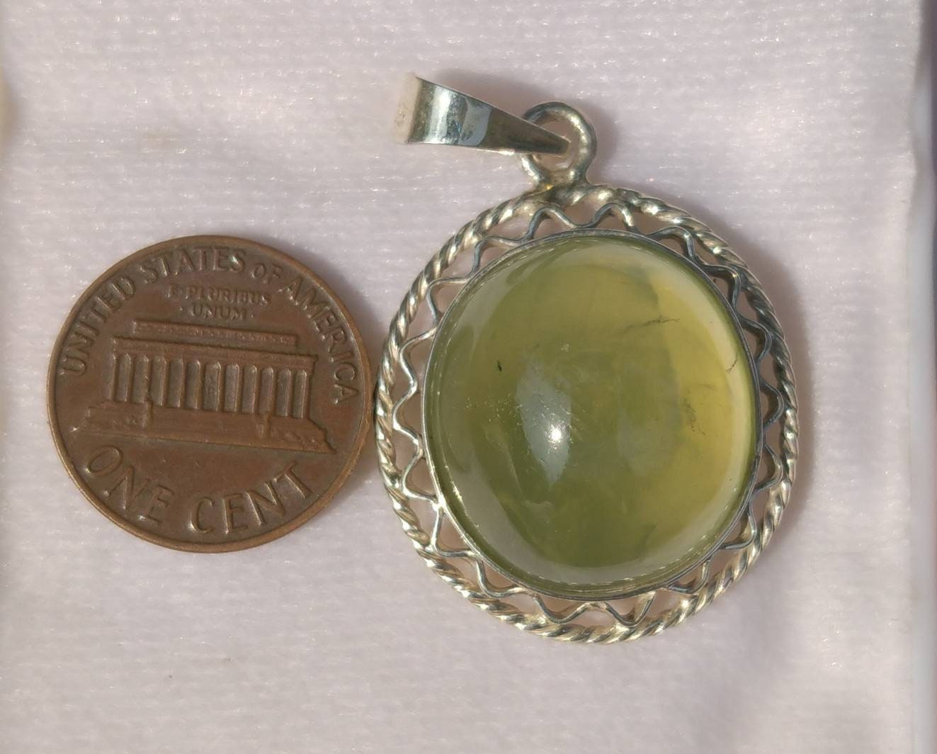 ARSAA GEMS AND MINERALSNatural top quality beautiful amazing prehnite sterling silver pendant - Premium  from ARSAA GEMS AND MINERALS - Just $45.00! Shop now at ARSAA GEMS AND MINERALS