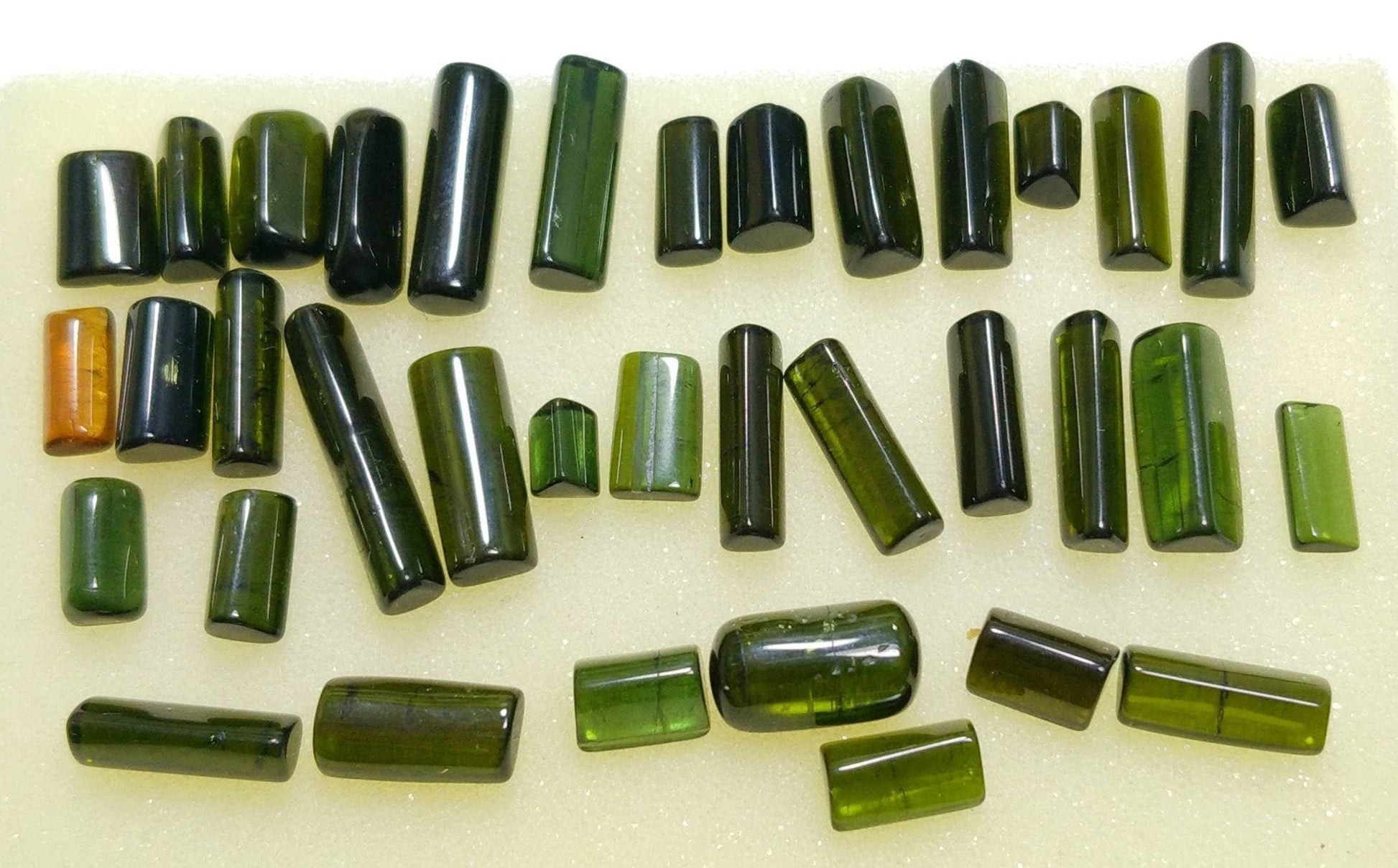 ARSAA GEMS AND MINERALSNatural Fine quality beautiful 15 grams rectangle shape green tourmaline cabochons - Premium  from ARSAA GEMS AND MINERALS - Just $150.00! Shop now at ARSAA GEMS AND MINERALS