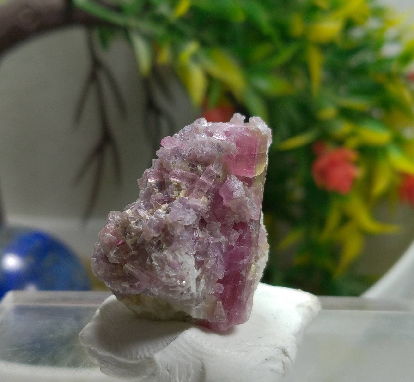 ARSAA GEMS AND MINERALSNatural top quality beautiful 10.8 grams Elbaite Tourmaline on Lapidolite pink crystal - Premium  from ARSAA GEMS AND MINERALS - Just $55.00! Shop now at ARSAA GEMS AND MINERALS