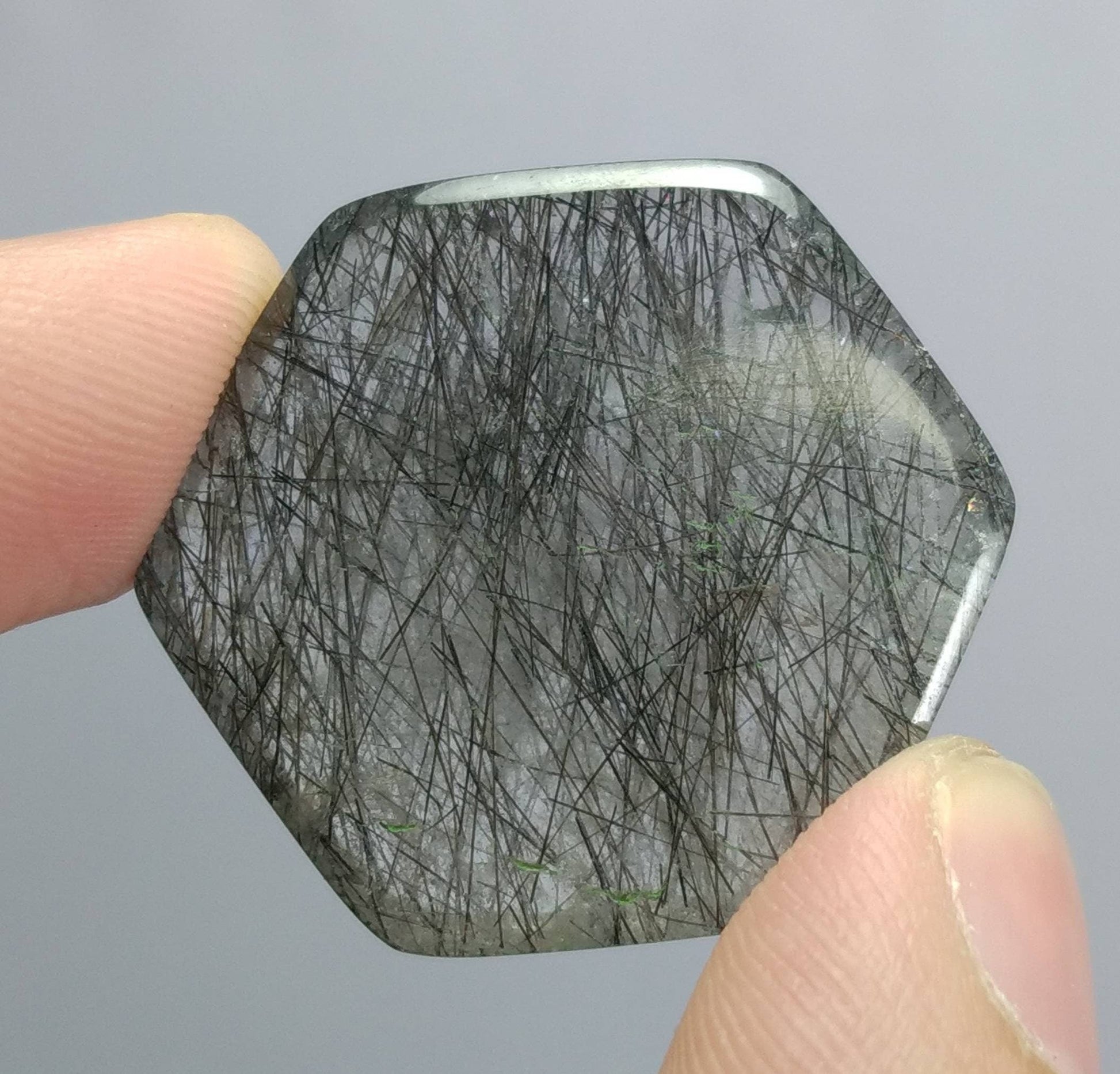 ARSAA GEMS AND MINERALSNatural fine quality beautiful 55.5 carats hexagonal shape black Tourmaline included Quartz Cabochon - Premium  from ARSAA GEMS AND MINERALS - Just $25.00! Shop now at ARSAA GEMS AND MINERALS