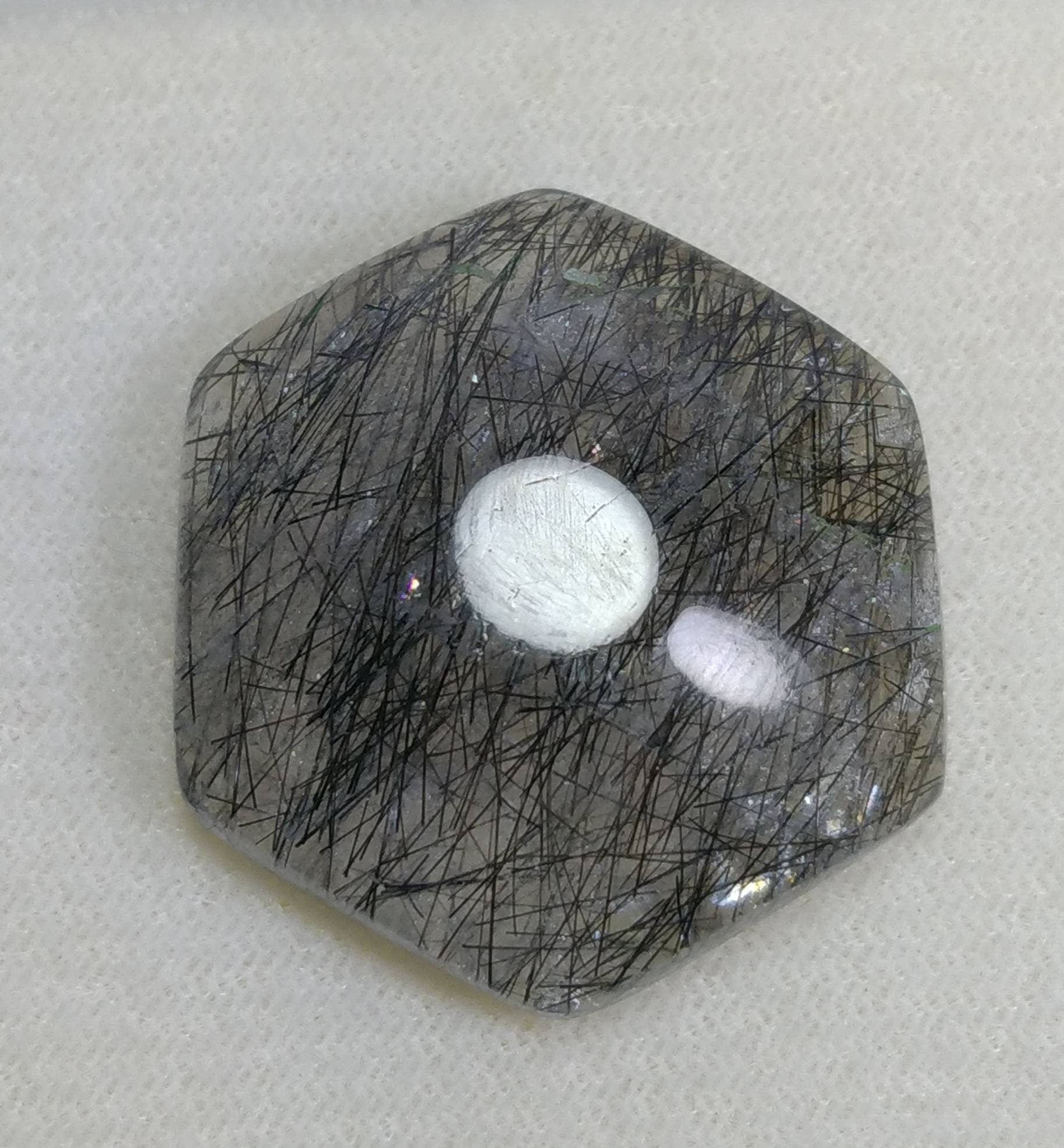 ARSAA GEMS AND MINERALSNatural fine quality beautiful 55.5 carats hexagonal shape black Tourmaline included Quartz Cabochon - Premium  from ARSAA GEMS AND MINERALS - Just $25.00! Shop now at ARSAA GEMS AND MINERALS