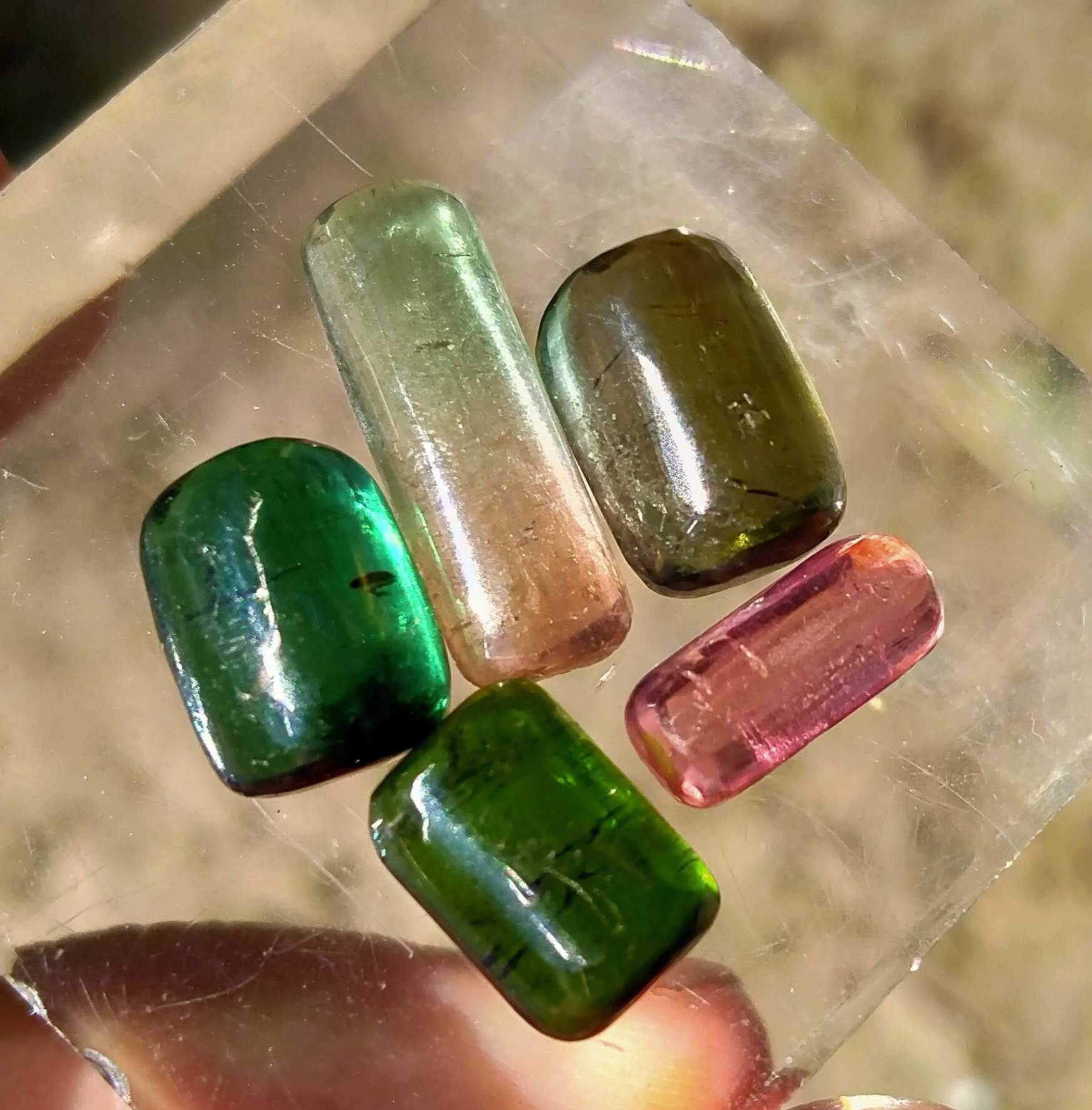 ARSAA GEMS AND MINERALSNatural top quality beautiful cabochons of multicolore tourmaline - Premium  from ARSAA GEMS AND MINERALS - Just $55.00! Shop now at ARSAA GEMS AND MINERALS