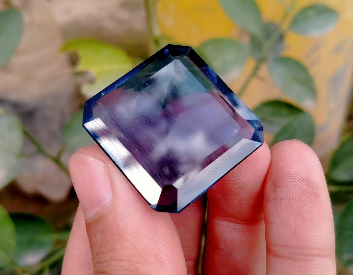 ARSAA GEMS AND MINERALSNatural top quality beautiful faceted 73 carats Asscher Shape flourite gem - Premium  from ARSAA GEMS AND MINERALS - Just $35.00! Shop now at ARSAA GEMS AND MINERALS