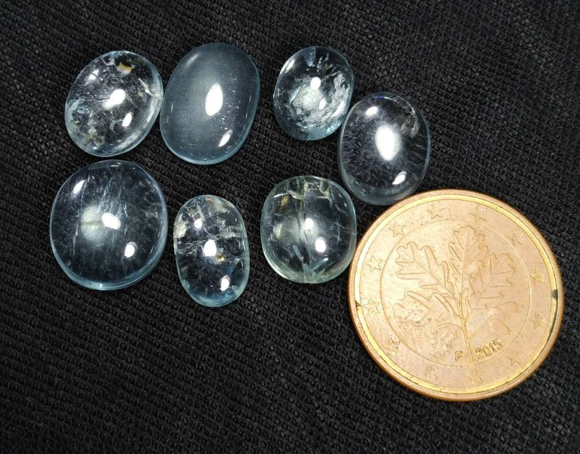 ARSAA GEMS AND MINERALSNatural fine quality beautiful 32 carats small lot of oval shapes aquamarine Cabochons - Premium  from ARSAA GEMS AND MINERALS - Just $60.00! Shop now at ARSAA GEMS AND MINERALS