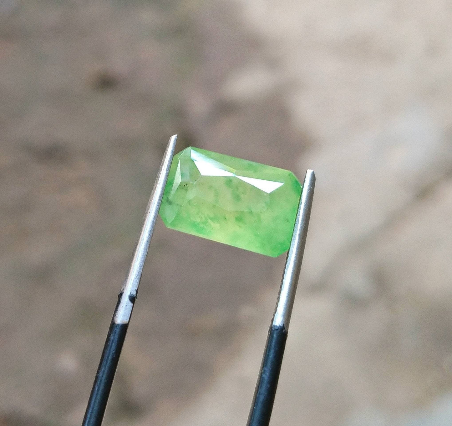 ARSAA GEMS AND MINERALSNatural fine quality beautiful 5 carats radiant shape faceted green hydrograssular garnet gem - Premium  from ARSAA GEMS AND MINERALS - Just $15.00! Shop now at ARSAA GEMS AND MINERALS