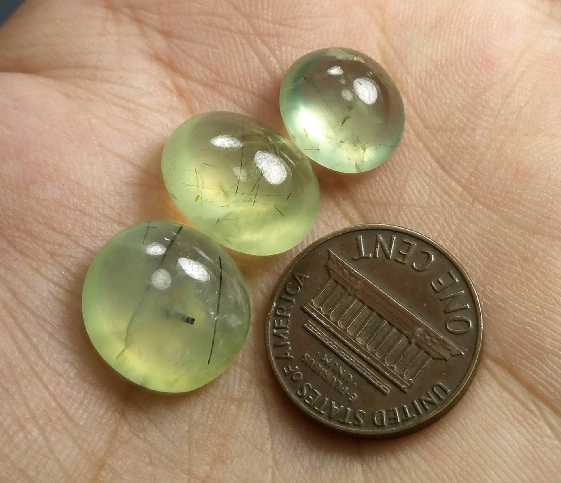 ARSAA GEMS AND MINERALSNatural fine quality beautiful 30 carats small lot of prehnite included epidote Cabochons - Premium  from ARSAA GEMS AND MINERALS - Just $15.00! Shop now at ARSAA GEMS AND MINERALS
