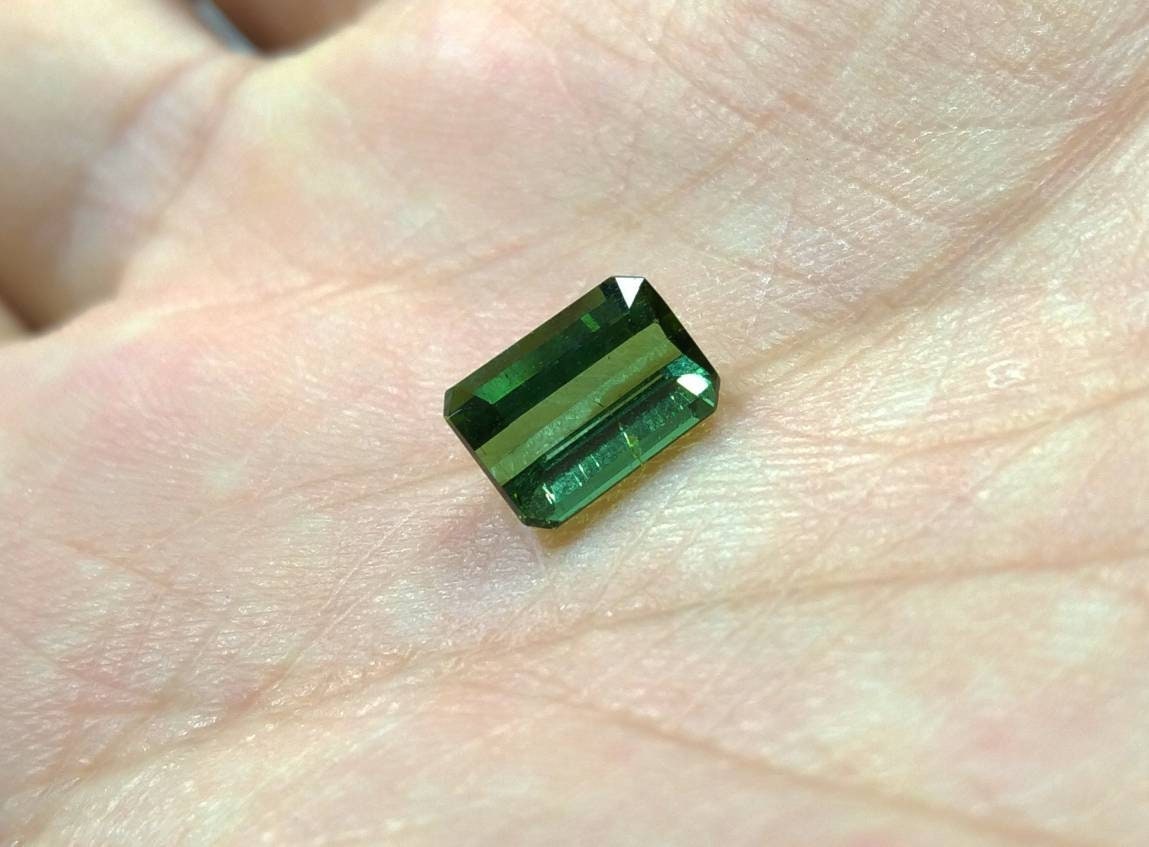 ARSAA GEMS AND MINERALSNatural high quality beautiful 2.5 carats faceted radiant shape green tourmaline gem - Premium  from ARSAA GEMS AND MINERALS - Just $50.00! Shop now at ARSAA GEMS AND MINERALS