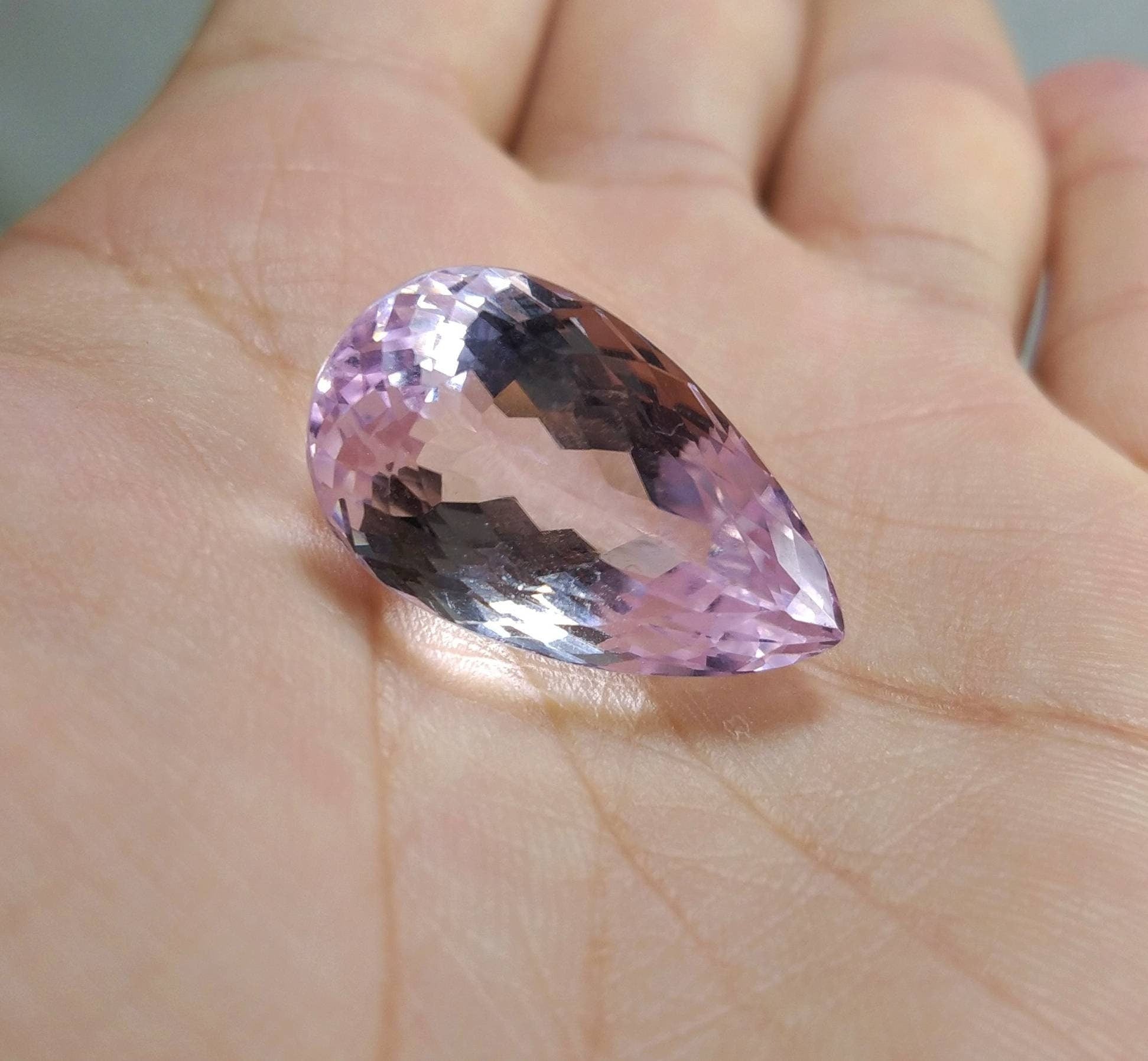ARSAA GEMS AND MINERALSNatural top quality beautiful 34 carats faceted pear shape kunzite gem - Premium  from ARSAA GEMS AND MINERALS - Just $68.00! Shop now at ARSAA GEMS AND MINERALS