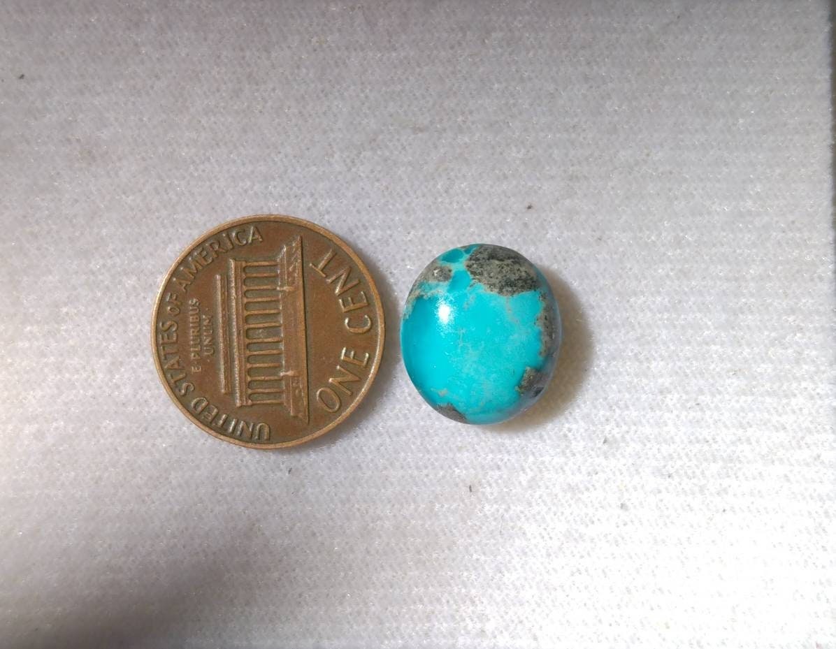 ARSAA GEMS AND MINERALSNatural fine quality beautiful 9 carats oval shape untreated unheated blue turquoise with pyrite cabochon - Premium  from ARSAA GEMS AND MINERALS - Just $15.00! Shop now at ARSAA GEMS AND MINERALS