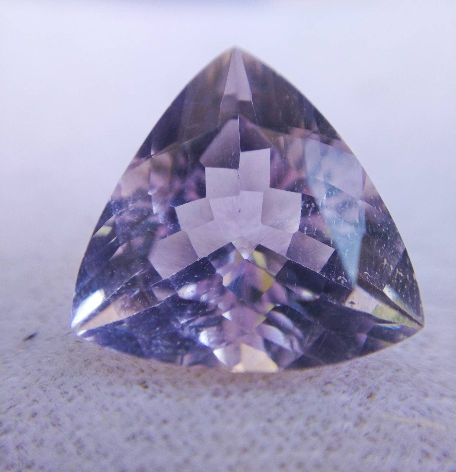 ARSAA GEMS AND MINERALSNatural good quality beautiful 9 carats trillion shape light purple VV clarity faceted amethyst gem - Premium  from ARSAA GEMS AND MINERALS - Just $25.00! Shop now at ARSAA GEMS AND MINERALS