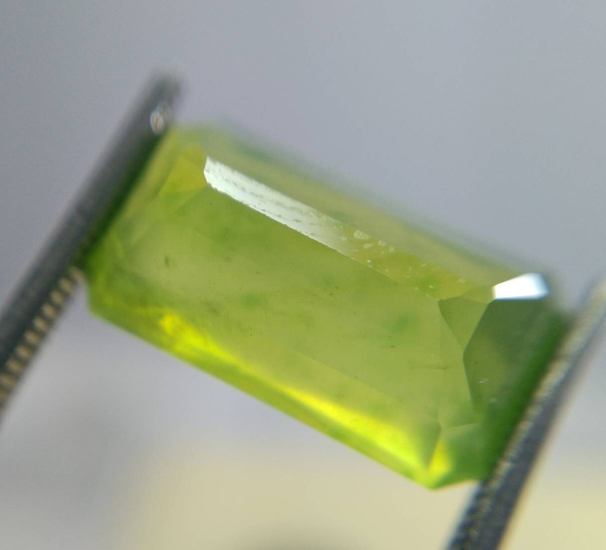 ARSAA GEMS AND MINERALSNatural top quality beautiful 8.5 Carats radiant shape green faceted hydrograssular garnet gem - Premium  from ARSAA GEMS AND MINERALS - Just $25.00! Shop now at ARSAA GEMS AND MINERALS