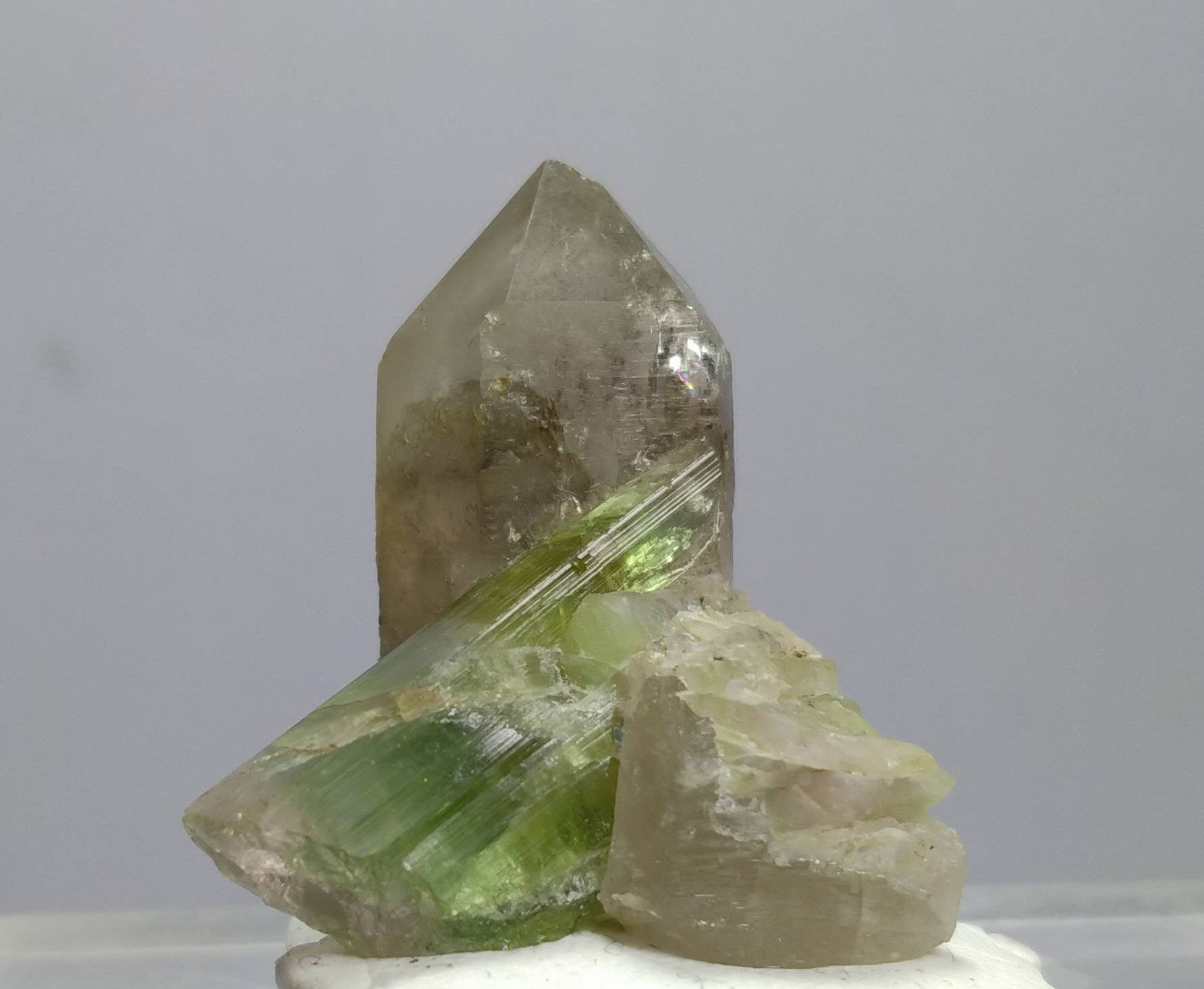 ARSAA GEMS AND MINERALSTop Quality beautiful natural 13.7 grams smokey quartz with bicolor tourmaline crystal - Premium  from ARSAA GEMS AND MINERALS - Just $60.00! Shop now at ARSAA GEMS AND MINERALS