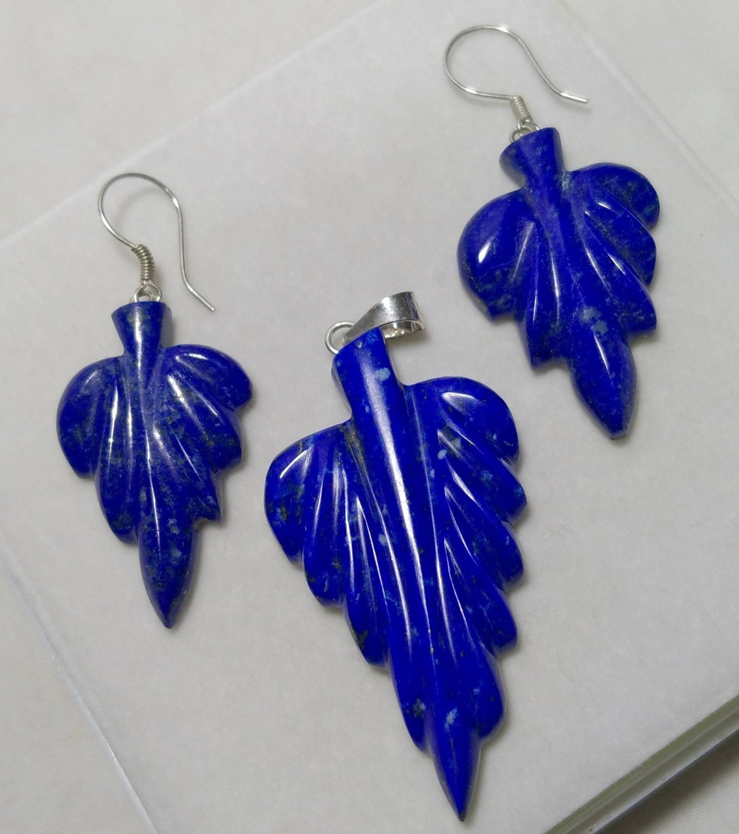ARSAA GEMS AND MINERALSNatural fine quality beautiful small jewellery set of leaf shape lapis lazuli pendants - Premium  from ARSAA GEMS AND MINERALS - Just $50.00! Shop now at ARSAA GEMS AND MINERALS