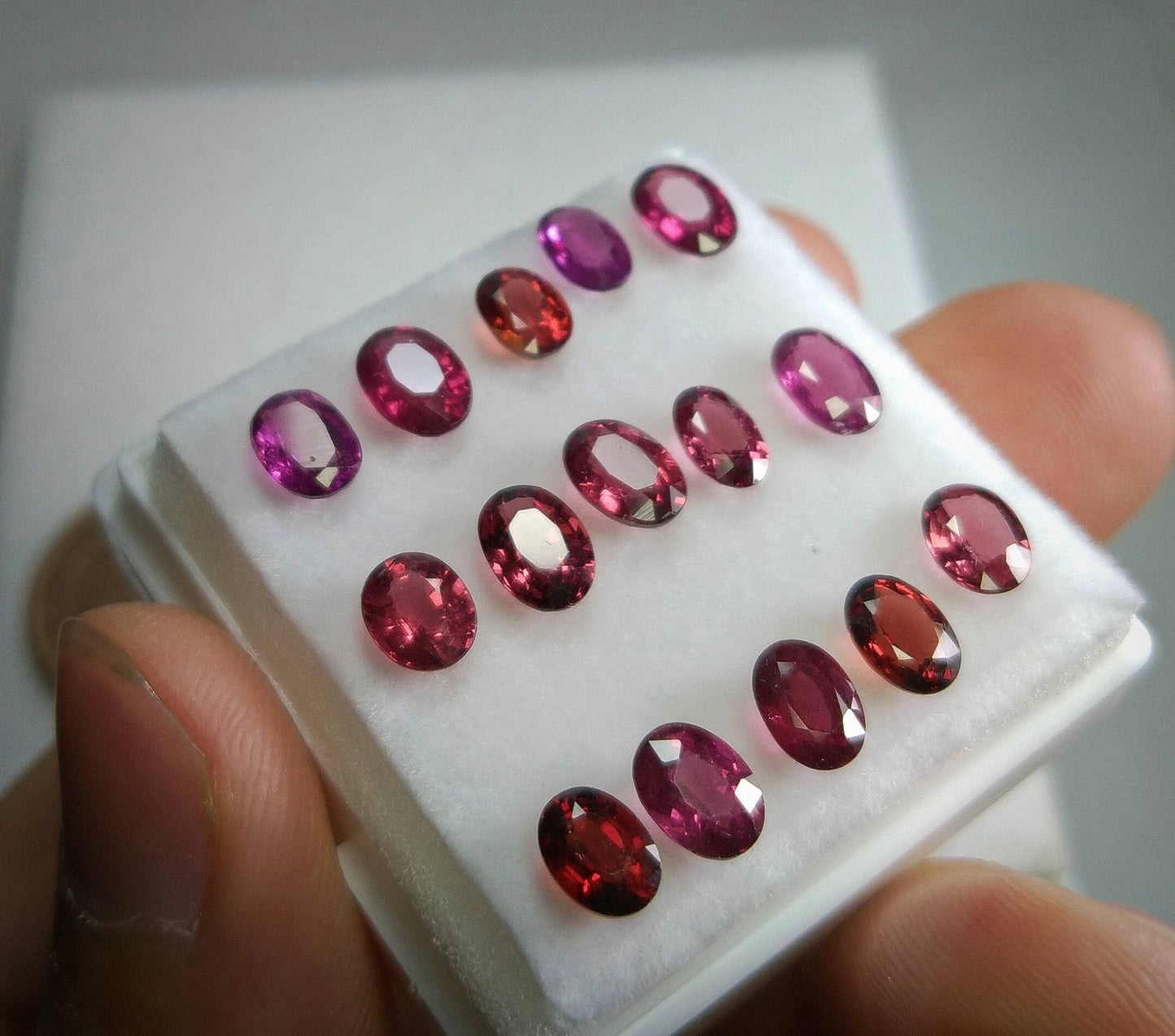 ARSAA GEMS AND MINERALSNatural top quality beautiful 14 carats VV clarity faceted oval shapes small jewlery set of small sized rhodolite garnet gems - Premium  from ARSAA GEMS AND MINERALS - Just $95.00! Shop now at ARSAA GEMS AND MINERALS