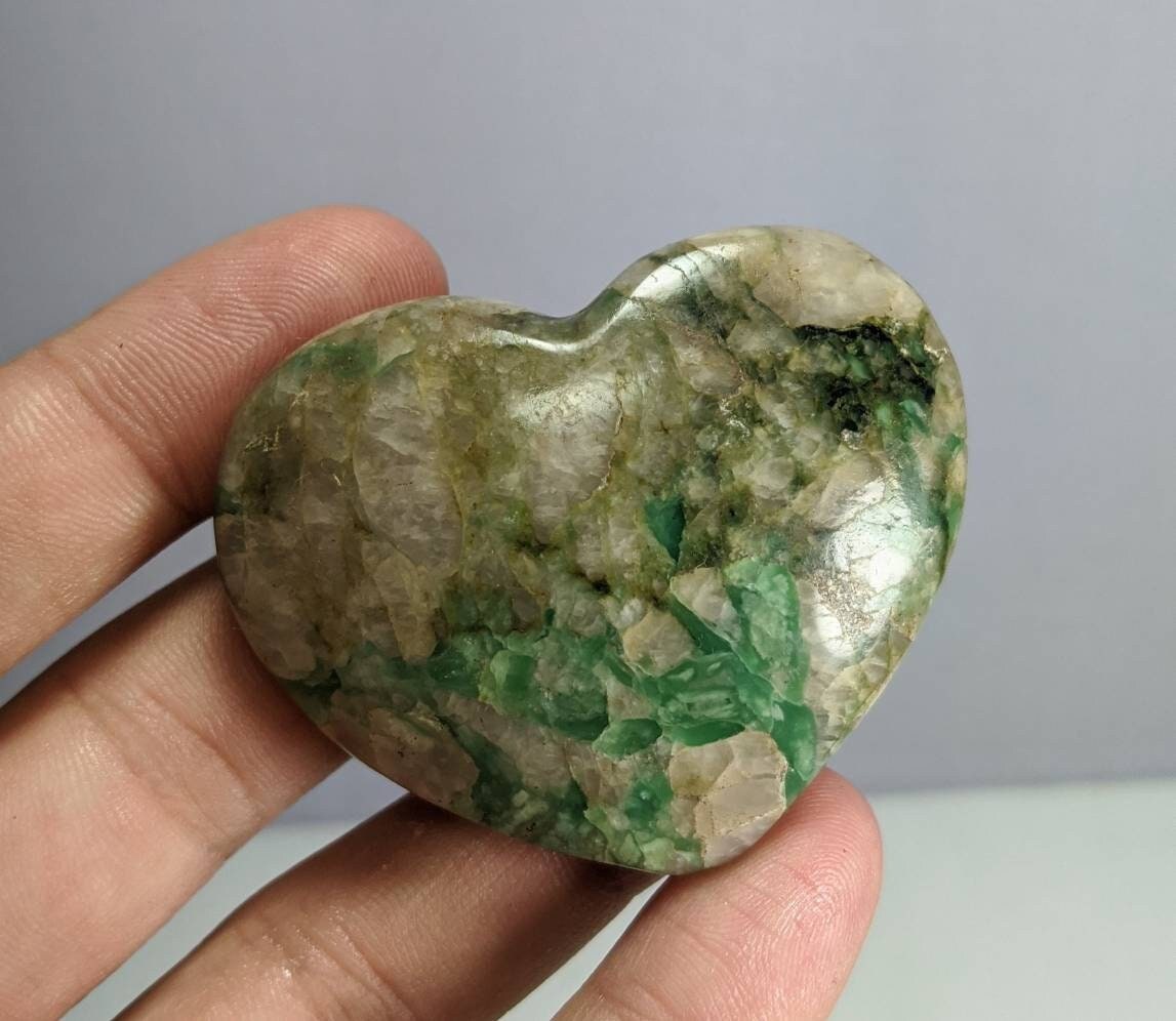 ARSAA GEMS AND MINERALSNatural top quality beautiful 50.5 grams polished healing heart shape kyanite palm stone - Premium  from ARSAA GEMS AND MINERALS - Just $15.00! Shop now at ARSAA GEMS AND MINERALS
