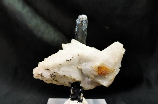 ARSAA GEMS AND MINERALSBlack tourmaline on Albite. The tourmalines crystal is penetrated into feldspar and gone through it - Premium  from ARSAA GEMS AND MINERALS - Just $25.00! Shop now at ARSAA GEMS AND MINERALS