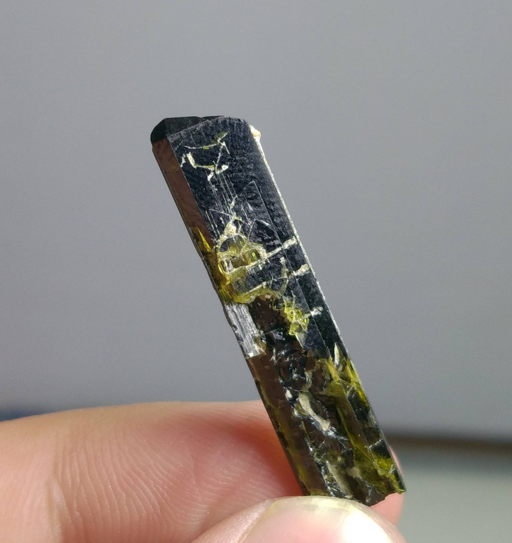 ARSAA GEMS AND MINERALSNatural clear aesthetic 3 gram Beautiful perfectly terminated etched pleochroic  epidote crystal - Premium  from ARSAA GEMS AND MINERALS - Just $25.00! Shop now at ARSAA GEMS AND MINERALS