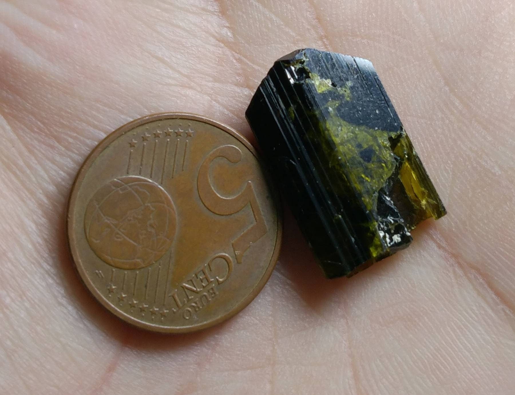 ARSAA GEMS AND MINERALSNatural clear aesthetic 3.3 gram Beautiful perfectly terminated etched pleochroic  epidote crystal - Premium  from ARSAA GEMS AND MINERALS - Just $25.00! Shop now at ARSAA GEMS AND MINERALS