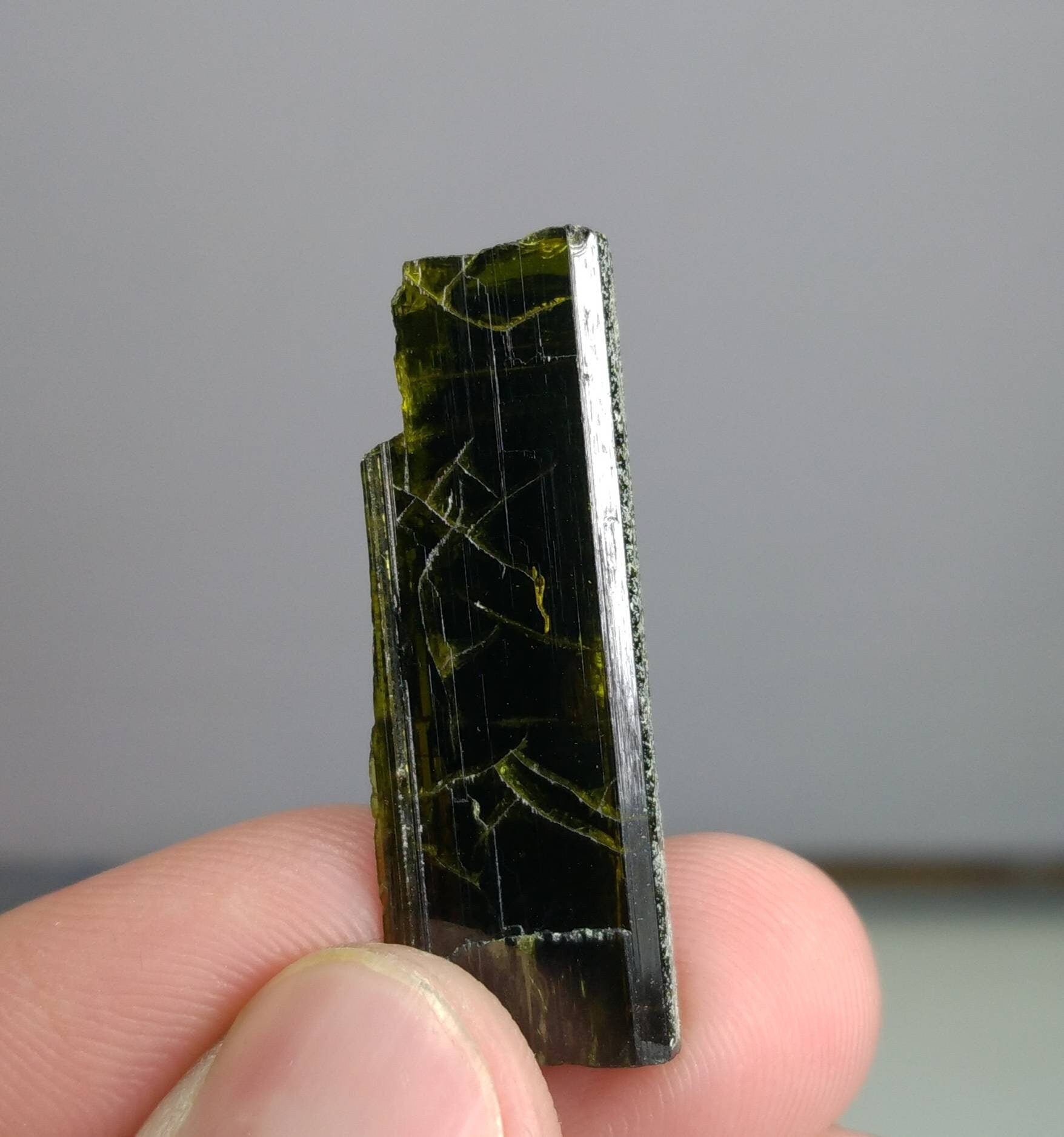 ARSAA GEMS AND MINERALSNatural clear aesthetic 7.1 gram Beautiful perfectly terminated etched pleochroic  epidote crystal - Premium  from ARSAA GEMS AND MINERALS - Just $30.00! Shop now at ARSAA GEMS AND MINERALS