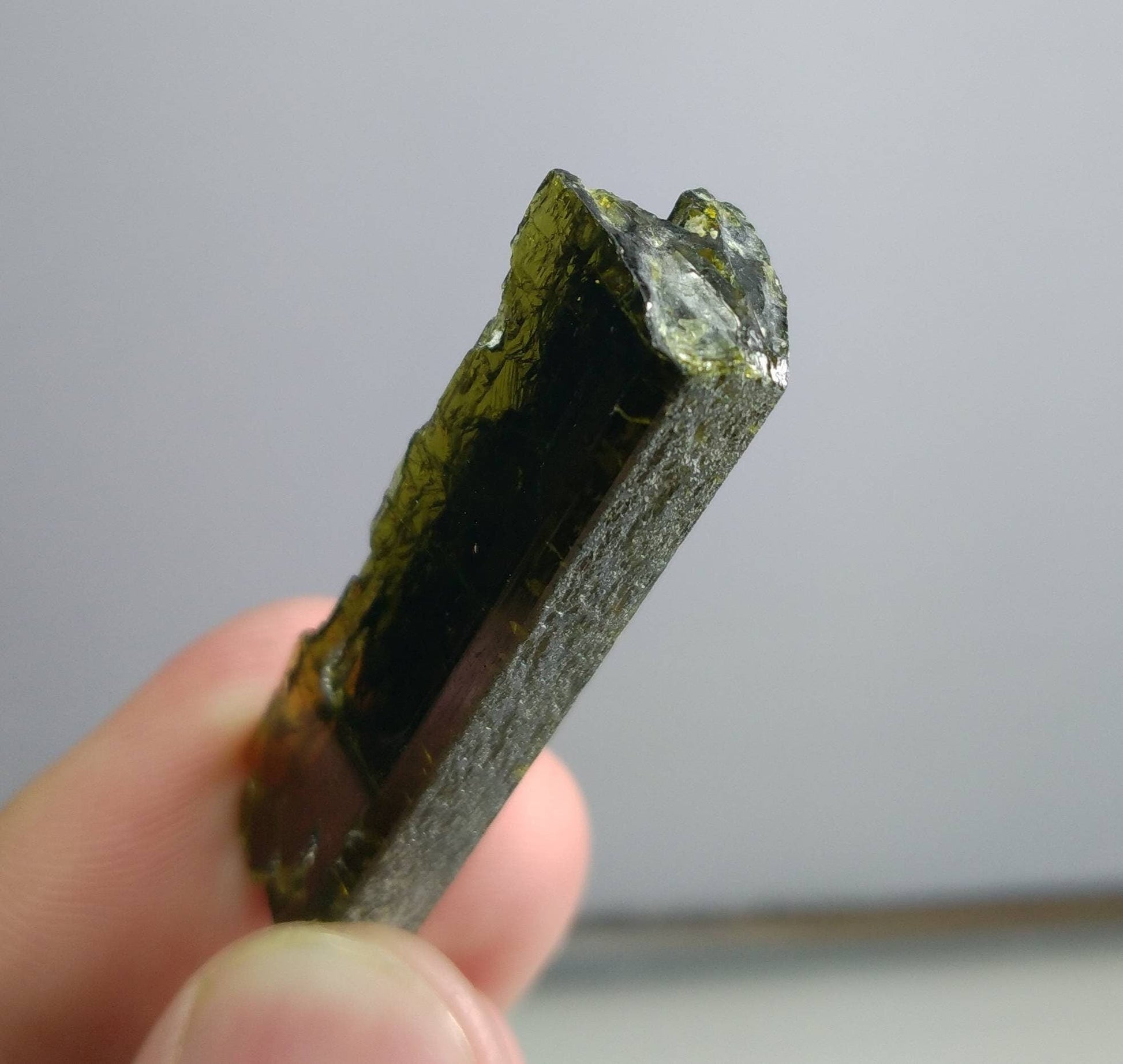 ARSAA GEMS AND MINERALSNatural clear aesthetic 11 grams Beautiful perfectly terminated etched pleochroic  epidote crystal - Premium  from ARSAA GEMS AND MINERALS - Just $35.00! Shop now at ARSAA GEMS AND MINERALS