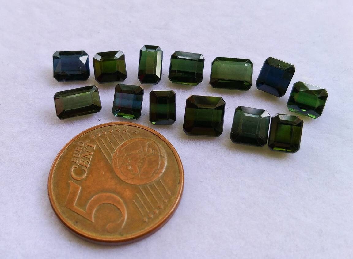 ARSAA GEMS AND MINERALSNatural fine quality beautiful 16 carats dark green color small lot of faceted radiant shapes tourmaline gems - Premium  from ARSAA GEMS AND MINERALS - Just $80.00! Shop now at ARSAA GEMS AND MINERALS