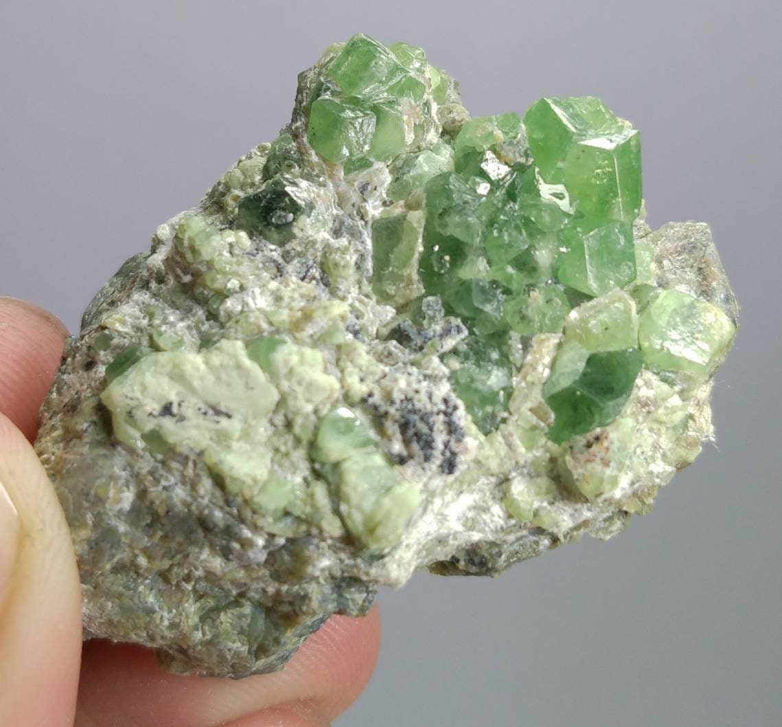 ARSAA GEMS AND MINERALSNatural top quality 24.7 grams Very Rare Natural vibrant green Demantoid Garnet cluster on matrix - Premium  from ARSAA GEMS AND MINERALS - Just $120.00! Shop now at ARSAA GEMS AND MINERALS