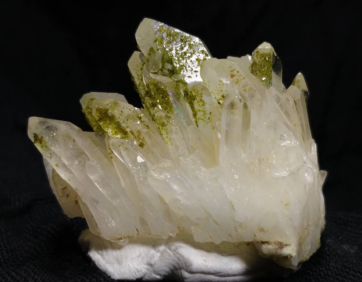 ARSAA GEMS AND MINERALSNatural top quality 37.7 grams one time found Very rare aesthetic green epidote are growing on quartz cluster - Premium  from ARSAA GEMS AND MINERALS - Just $75.00! Shop now at ARSAA GEMS AND MINERALS