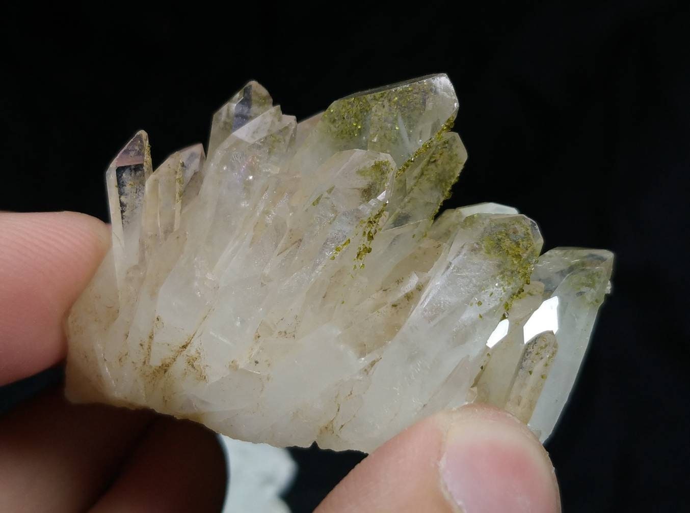 ARSAA GEMS AND MINERALSNatural top quality 37.7 grams one time found Very rare aesthetic green epidote are growing on quartz cluster - Premium  from ARSAA GEMS AND MINERALS - Just $75.00! Shop now at ARSAA GEMS AND MINERALS