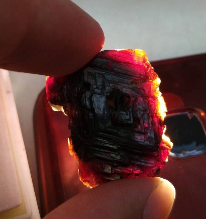 ARSAA GEMS AND MINERALSNatural top quality Beautiful 18.8 grams Spessartine garnet crystal with wonderful patterns on top of it - Premium  from ARSAA GEMS AND MINERALS - Just $60.00! Shop now at ARSAA GEMS AND MINERALS