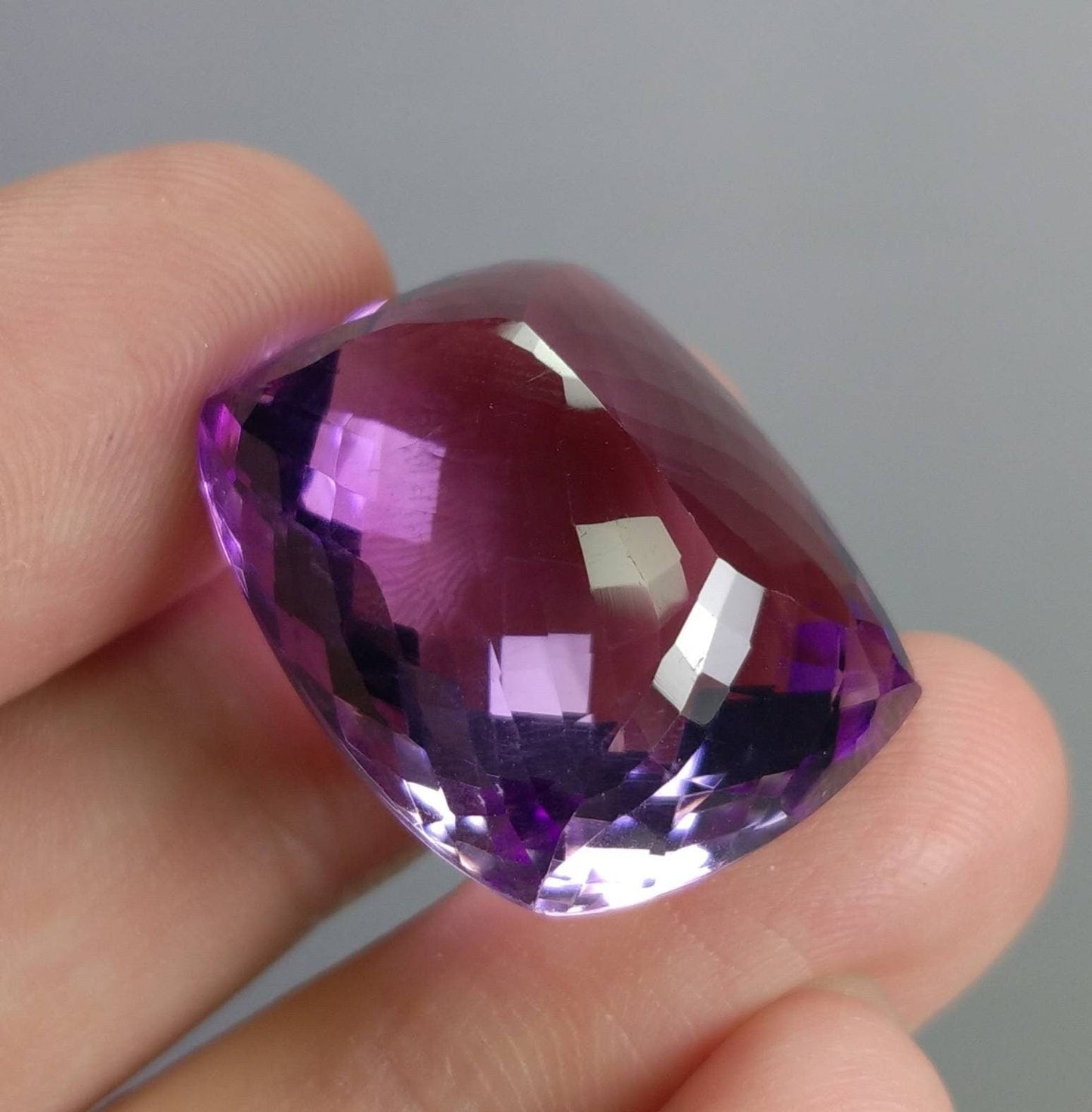 ARSAA GEMS AND MINERALSNatural top quality beautiful 55 carats eye clean clarity deep purple color faceted checkerboard shape amethyst gem - Premium  from ARSAA GEMS AND MINERALS - Just $160.00! Shop now at ARSAA GEMS AND MINERALS