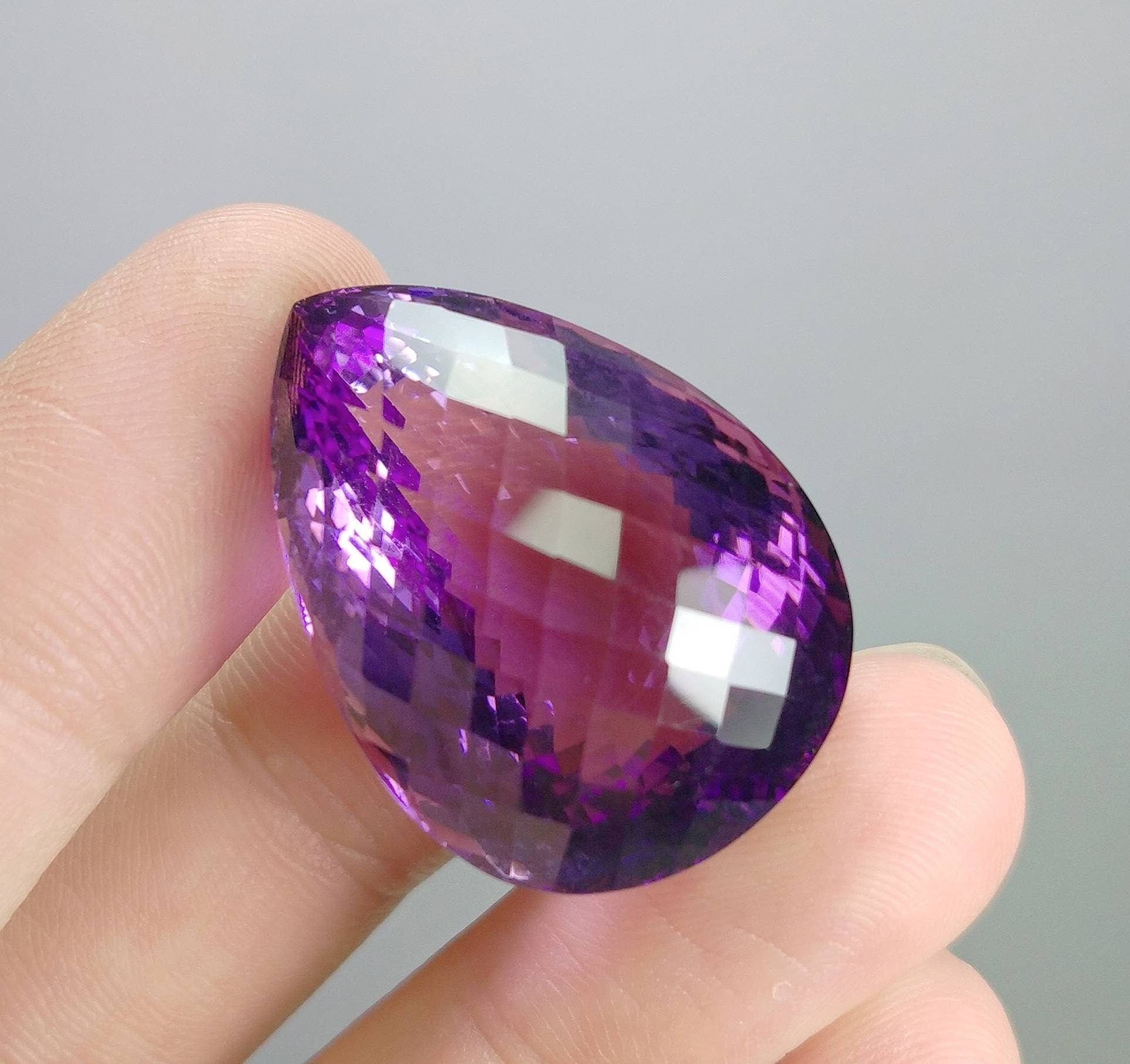 ARSAA GEMS AND MINERALSNatural top quality beautiful 70 carats eye clean clarity deep purple color faceted checkerboard shape amethyst gem - Premium  from ARSAA GEMS AND MINERALS - Just $200.00! Shop now at ARSAA GEMS AND MINERALS
