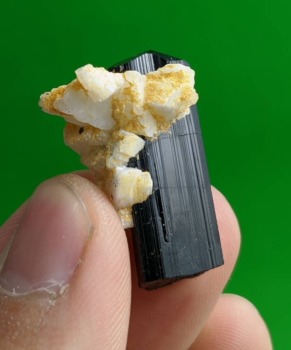 ARSAA GEMS AND MINERALSBlack tourmaline with albite terminated crystal from Skardu GilgitBaltistan Pakistan - Premium  from ARSAA GEMS AND MINERALS - Just $30.00! Shop now at ARSAA GEMS AND MINERALS