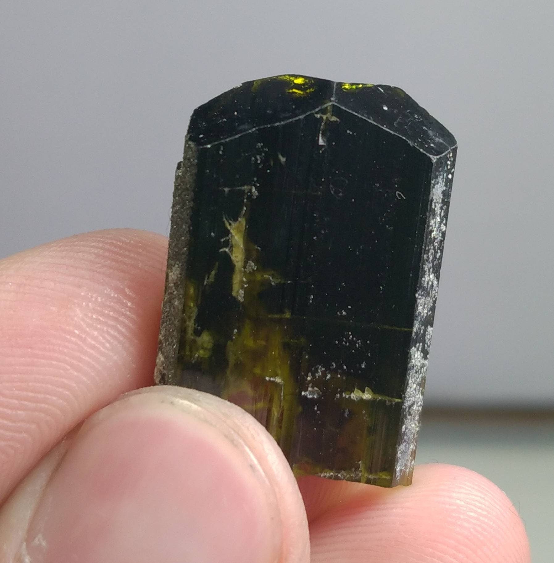 ARSAA GEMS AND MINERALSNatural clear aesthetic 4.9 gram Beautiful perfectly terminated etched pleochroic epidote crystal - Premium  from ARSAA GEMS AND MINERALS - Just $25.00! Shop now at ARSAA GEMS AND MINERALS